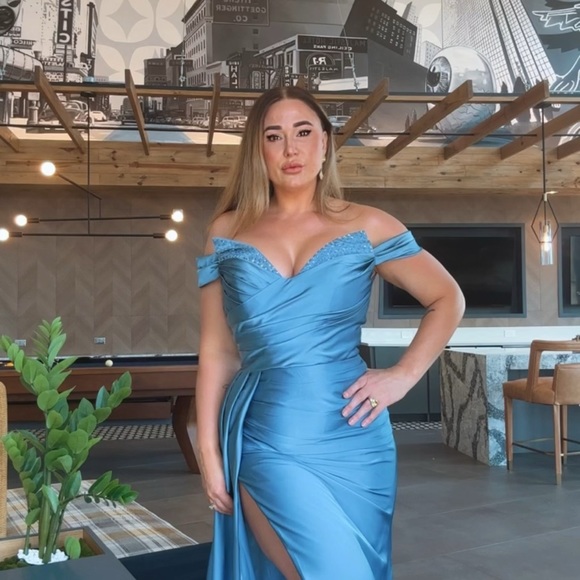 Ocean Blue Prom Gown - Custom Made, New - Picture 5 of 8